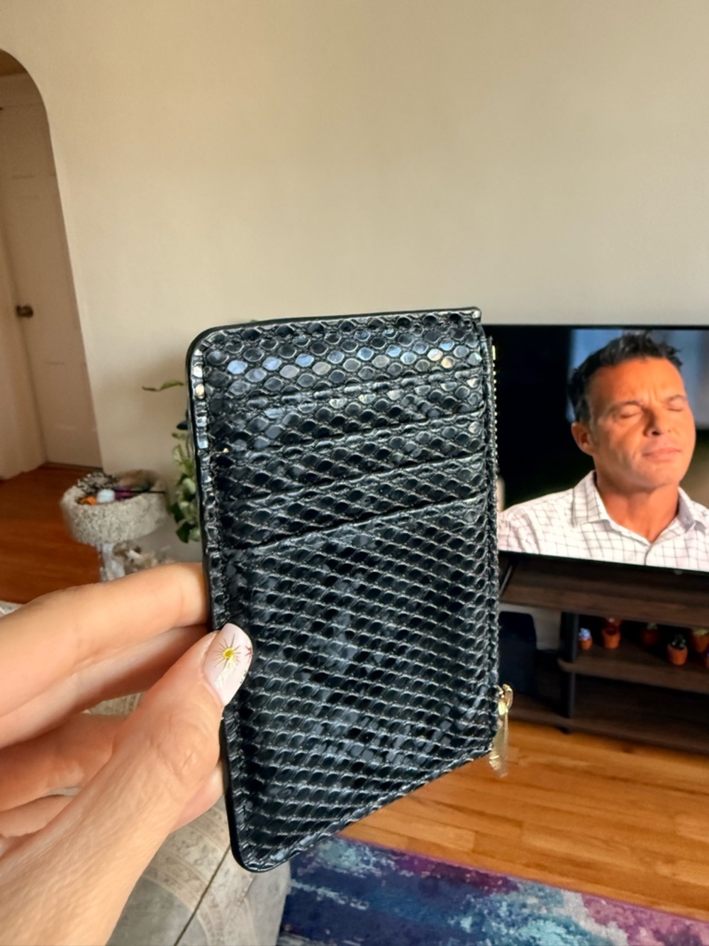 Snakeskin inspired card wallet